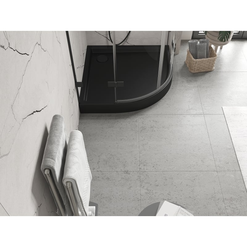 Mexen Flow+ Semi-circular Shower Tray 80 x 80 cm, Black Matte - 46Q708080H