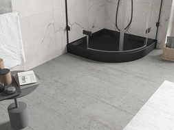 Mexen Flow+ semicircular shower tray 80 x 80 cm, black matte - 46Q708080H