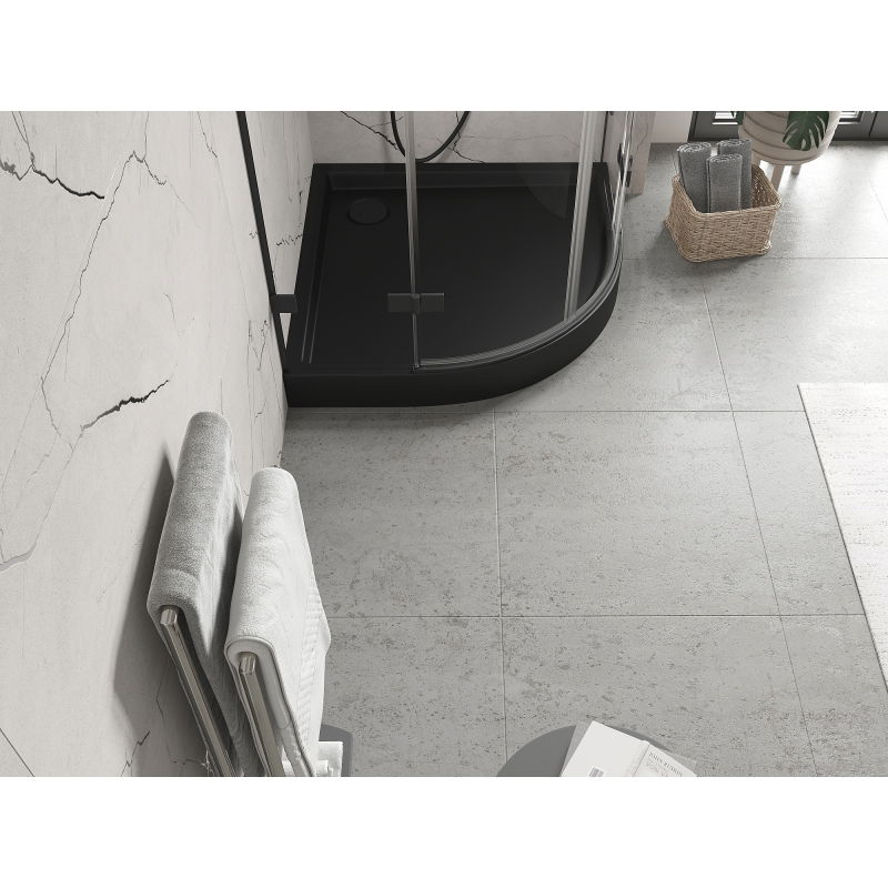 Mexen Flow+ semi-circular shower tray 90 x 90 cm, black matte - 46Q709090H