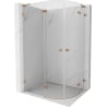 Mexen Lunar L semi-circular shower cabin left swing 100 x 70 cm, transparent, brushed copper - 833L-100L-070P-65-00