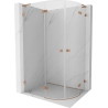 Mexen Lunar L Semi-circular Left Hinged Shower Cabin 100 x 90 cm, Transparent, Brushed Copper - 833L-100L-090P-65-00