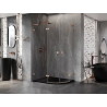 Mexen Lunar L Semi-circular Left Hinged Shower Cabin 100 x 90 cm, Transparent, Brushed Copper - 833L-100L-090P-65-00