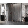 Mexen Lunar L Semi-circular Left Hinged Shower Cabin 100 x 90 cm, Transparent, Brushed Copper - 833L-100L-090P-65-00