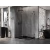 Mexen Lunar L semi-circular hinged shower enclosure left 80 x 70 cm, transparent, gun gray brushed - 833L-080L-070P-66-00
