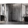 Mexen Lunar L semi-circular hinged shower enclosure 80 x 80 cm, transparent, black - 833L-080L-080P-70-00