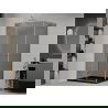 Mexen Roma hinged shower cubicle 80 x 100 cm, Graphite, Chrome + shower tray Flat, Black - 854-080-100-01-40-4070