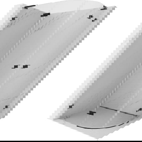 Mexen Lunar L semi-circular shower cabin left hinged 100 x 70 cm, transparent, black - 833L-100L-070P-70-00