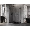 Mexen Lunar L semi-circular shower enclosure left swinging 100 x 70 cm, transparent, black - 833L-100L-070P-70-00