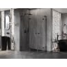 Mexen Lunar L semi-circular shower enclosure left swinging 100 x 70 cm, transparent, black - 833L-100L-070P-70-00