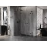 Mexen Lunar L semi-circular shower enclosure left swinging 100 x 70 cm, transparent, black - 833L-100L-070P-70-00