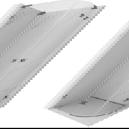 Mexen Lunar L semicircular hinged left shower cabin 80 x 70 cm, transparent, gun metal - 833L-080L-070P-95-00