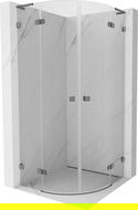 Mexen Lunar L semi-circular pivot shower enclosure 90 x 90 cm, transparent, gun metal - 833L-090L-090P-95-00