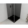 Mexen Roma 90 x 90 cm Swing Shower Enclosure, Graphite, Chrome + Flat Tray, Black - 854-090-090-01-40-4070