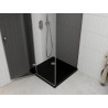 Mexen Roma pivot shower cabin 90 x 90 cm, graphite, chrome + Flat black shower tray - 854-090-090-01-40-4070