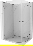 Mexen Lunar L semi-circular shower enclosure left hinged 100 x 80 cm, transparent, gun metal - 833L-100L-080P-95-00
