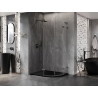 Mexen Lunar L left-hinged semicircular shower enclosure 100 x 90 cm, transparent, gun metal - 833L-100L-090P-95-00