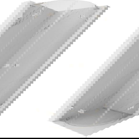 Mexen Lunar L semi-circular shower enclosure hinged 70 x 70 cm, transparent, brushed nickel - 833L-070L-070P-97-00