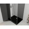 Mexen Roma hinged shower enclosure 90 x 100 cm, graphite, chrome + Flat tray, black - 854-090-100-01-40-4070
