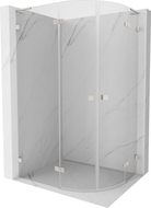 Mexen Lunar L semi-circular left-hinged shower cabin 90 x 80 cm, transparent, brushed nickel - 833L-090L-080P-97-00