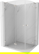 Mexen Lunar L semicircular pivot shower enclosure left 90 x 80 cm, transparent, brushed nickel - 833L-090L-080P-97-00