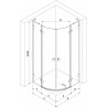 Mexen Lunar L semi-circular shower cabin with left hinged door 100 x 90 cm, transparent, brushed nickel - 833L-100L-090P-97-00