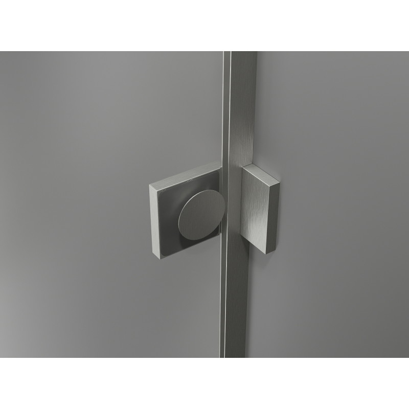 Mexen Lunar L semi-circular shower cabin with left hinged door 100 x 90 cm, transparent, brushed nickel - 833L-100L-090P-97-00