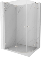 Mexen Lunar L semi-circular shower cabin with left hinged door 100 x 90 cm, transparent, brushed nickel - 833L-100L-090P-97-00