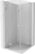 Mexen Lunar L semi-circular pivot shower enclosure 100 x 100 cm, transparent, brushed nickel - 833L-100L-100P-97-00