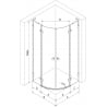 Mexen Lunar L semi-circular shower cabin swing right 100 x 80 cm, transparent, chrome - 833L-100P-080L-01-00