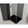 Mexen Roma pivot shower enclosure 100 x 90 cm, graphite, chrome + Flat tray, black - 854-100-090-01-40-4070