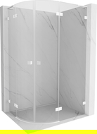 Mexen Lunar L semi-circular shower cabin right swing 90 x 70 cm, transparent, white - 833L-090P-070L-20-00