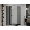 Mexen Roma hinged shower cabin 120 x 80 cm, graphite, chrome + Flat tray, black - 854-120-080-01-40-4070
