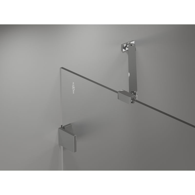 Mexen Lunar Duo 70 x 70 cm Swing Shower Enclosure, Transparent, Chrome - 834-070L-070P-01-00