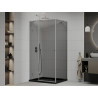 Mexen Roma swing shower cabin 120 x 90 cm, graphite, chrome + Flat tray, black - 854-120-090-01-40-4070