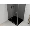 Mexen Roma 120 x 90 cm Hinged Shower Enclosure, Graphite, Chrome + Flat Tray, Black - 854-120-090-01-40-4070