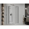 Mexen Roma hinged shower cabin 70 x 70 cm, transparent, black + Flat shower tray, white - 854-070-070-70-00-4010B