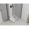 Mexen Roma hinged shower cabin 70 x 70 cm, transparent, black + Flat shower tray, white - 854-070-070-70-00-4010B
