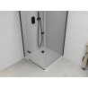 Mexen Roma hinged shower cabin 70 x 70 cm, transparent, black + Flat shower tray, white - 854-070-070-70-00-4010B