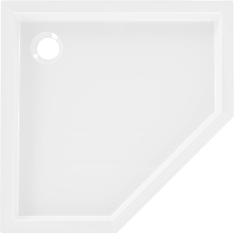 Mexen Flow+ pentagonal shower tray 80 x 80 cm, white gloss - 46P108080H