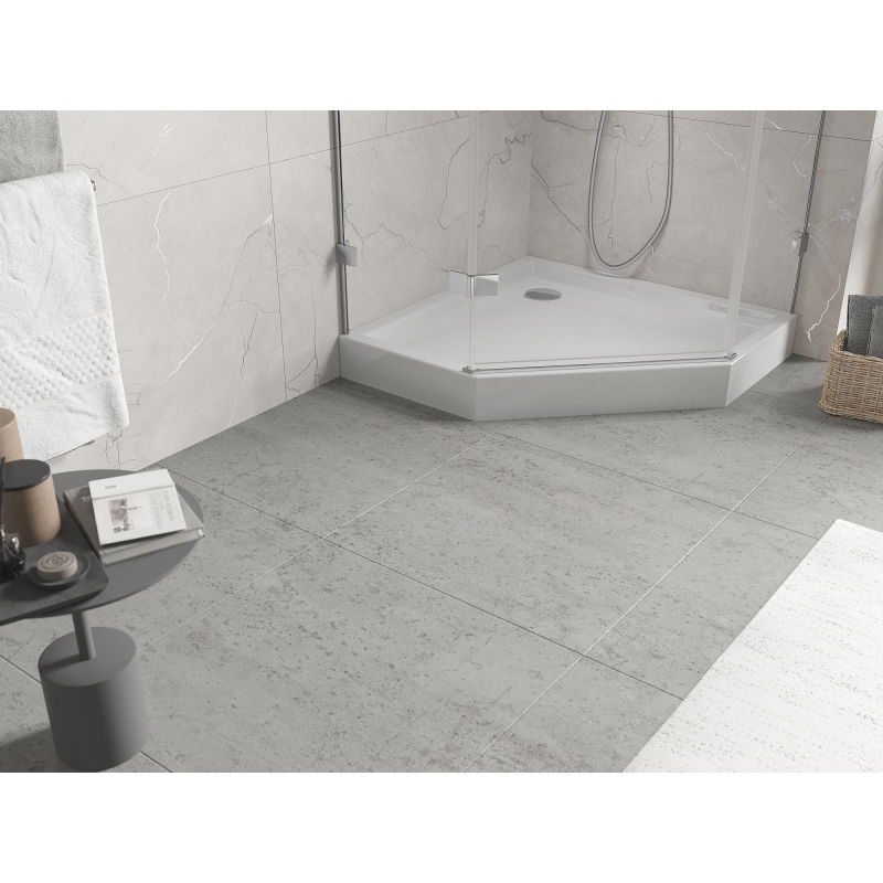 Mexen Flow+ pentagon shower tray 100 x 100 cm, white gloss - 46P101010H