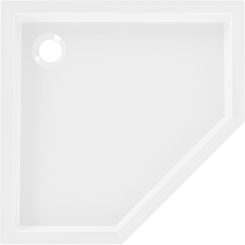 Mexen Flow+ pentagon shower tray 100 x 100 cm, white gloss - 46P101010H