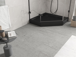 Mexen Flow+ pentagonal shower tray 80 x 80 cm, black matt - 46P708080H