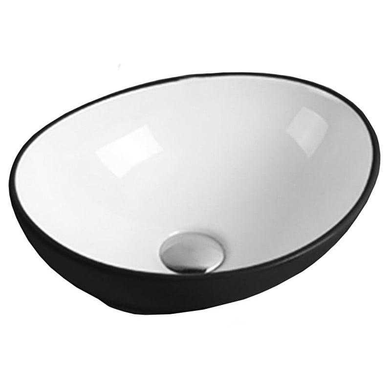 Mexen Elza countertop washbasin 40 x 33 cm, White/Black - 21014075