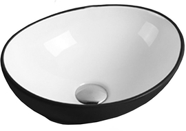 Mexen Elza countertop washbasin 40 x 33 cm, White/Black - 21014075