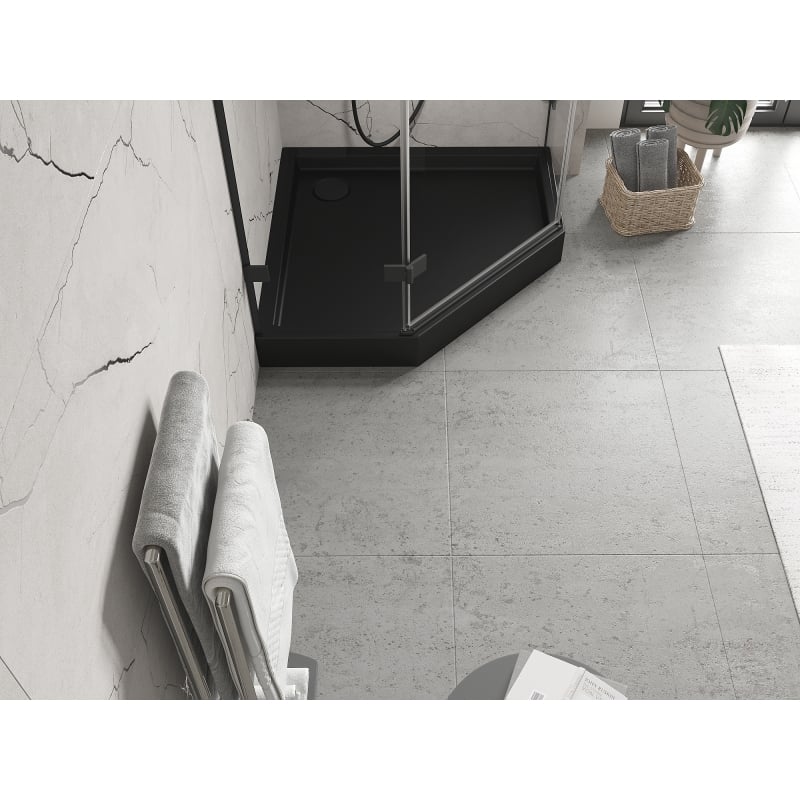 Mexen Flow+ pentagonal shower tray 90 x 90 cm, black matte - 46P709090H
