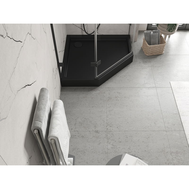 Mexen Flow+ pentagonal shower tray 100 x 100 cm, black matte - 46P701010H
