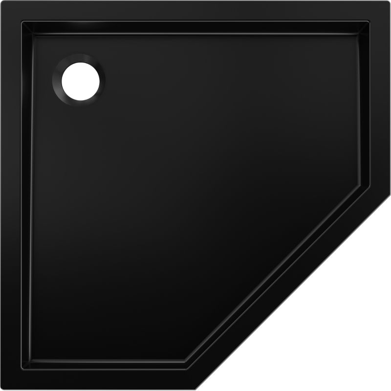 Mexen Flow+ pentagonal shower tray 100 x 100 cm, black matte - 46P701010H
