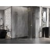Mexen Lunar L semicircular right-hinged shower cabin 100 x 80 cm, transparent, brushed gold - 833L-100P-080L-55-00