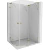 Mexen Lunar L semi-circular right-hand hinged shower cabin 100 x 80 cm, transparent, brushed gold - 833L-100P-080L-55-00