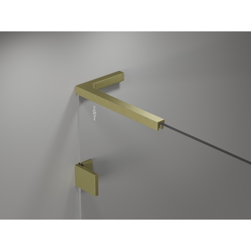 Mexen Lunar L semi-circular shower cabin right hinge 100 x 90 cm, transparent, brushed gold - 833L-100P-090L-55-00
